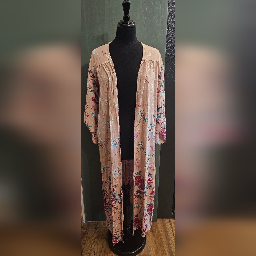 Angie Long Floral Kimono